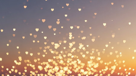 Heart bokeh background for valentine's day and weddingの写真素材
