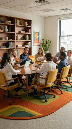 Group of diverse business people working together in a meeting room at officeの写真素材