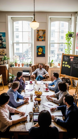 Group of business people having a meeting in a coffee shop. Business conceptの写真素材