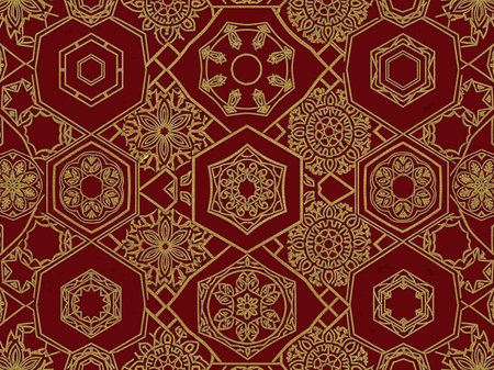Seamless pattern with mandala. Vintage decorative elements. Hand drawn background. Islam, Arabic,...