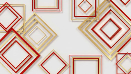 3d illustration of abstract geometric composition, art deco background design