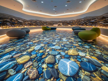 Interior of a swimming pool in a luxury hotel.