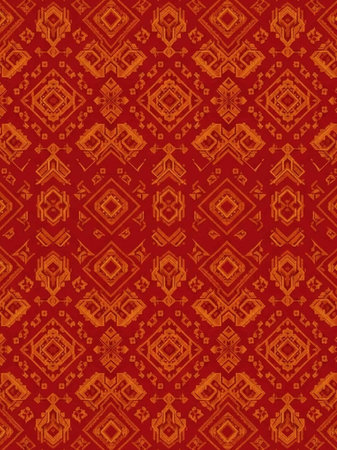 Geometric Ethnic pattern design for background or wallpaper in red color.