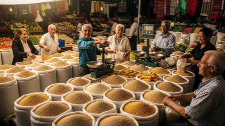 Bazaar in Istanbul, Turkey. The bazaar is one of the oldest markets in the world.