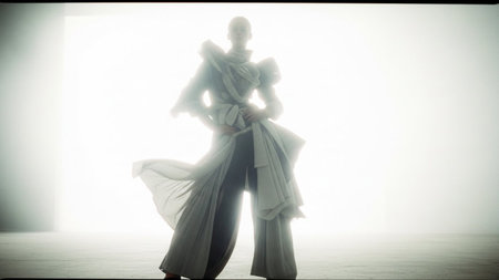 Silhouette of a woman in a white dress and a man in a suit
