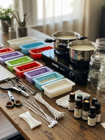 Tools for manicure and pedicure on a wooden table.