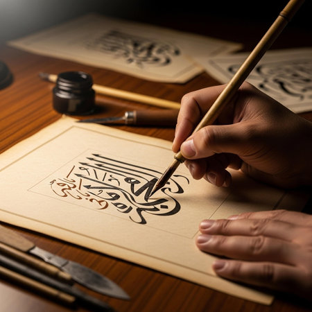 Calligraphy is a form of the alphabet created by the artist.の写真素材