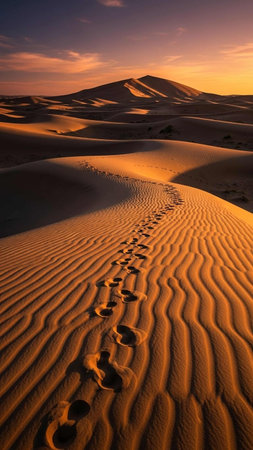Sand dunes in the Sahara desert, Merzouga, Moroccoの写真素材