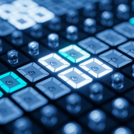 abstract blue background of computer keyboard. 3d rendering - illustrationの写真素材