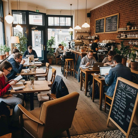 Coffee Shop Cafe Restaurant Lifestyle Relaxation Resting Conceptの写真素材