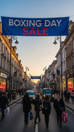 People walking on Oxford street in London, United Kingdom. Oxford Street is a major shopping street in London.の写真素材