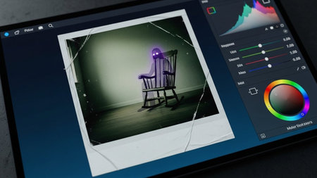 iPad Air 10 with website displayed on a tableの写真素材