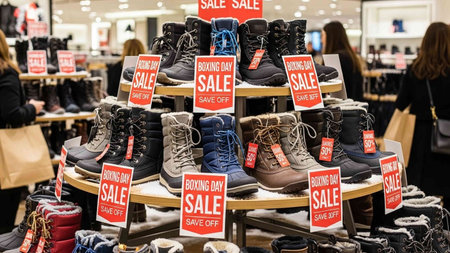sale and shopping concept - close up of shoes in a shoe store