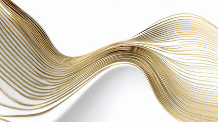 Abstract wavy line on white background. 3d illustration, 3d rendering.の写真素材