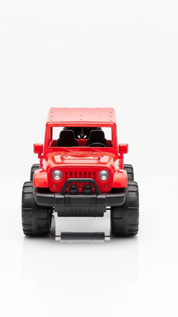Toy car on a white background.