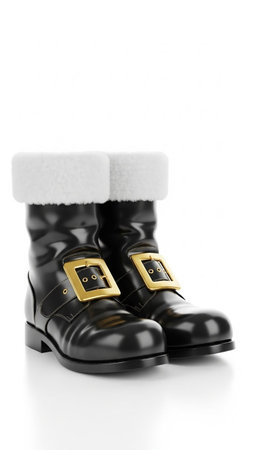 Black woman's boots isolated on white background.の写真素材