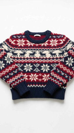 Warm knitted sweater on a white background. Knitted sweater