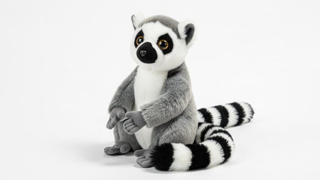 Lemur sitting on a white background. 3D rendering.