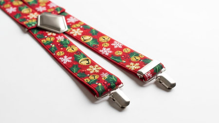 christmas ribbon isolated on white background with copy space