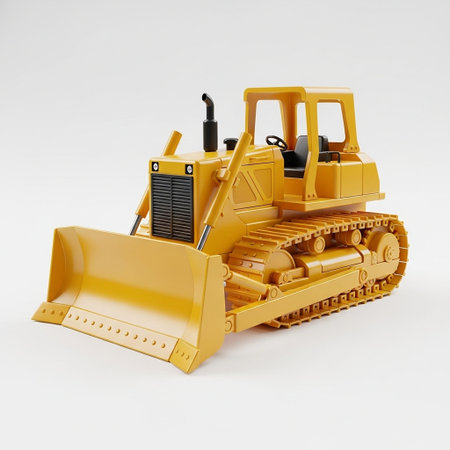 Bulldozer isolated on a white background. 3d rendering.