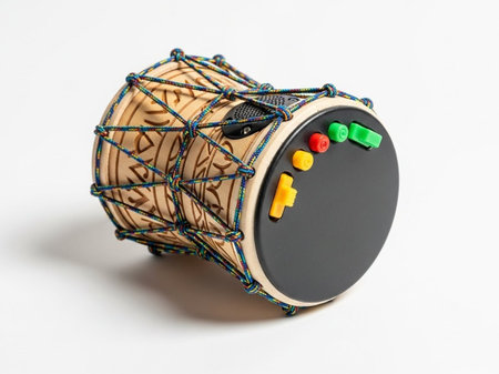 Djembe drum isolated on white background with clipping path.の写真素材