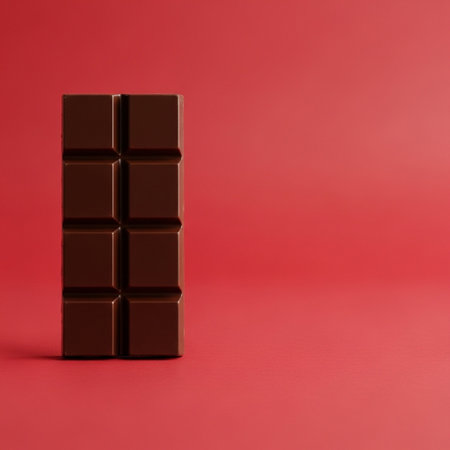 Chocolate bar on a red background. 3d render illustration.の写真素材