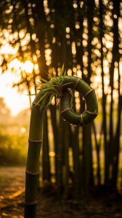 Bamboo forest at sunset, Bamboo grove in the morningの写真素材
