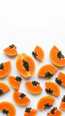 Papaya fruit isolated on white background - Healthy food style conceptの写真素材