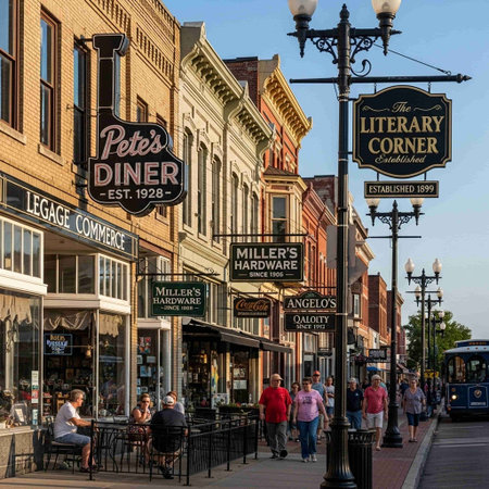 People are strolling through the historic city center.の写真素材