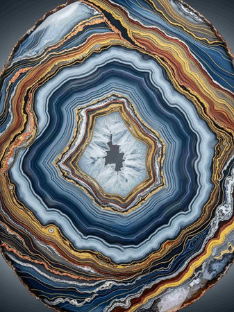 abstract background with blue and brown agate pattern on black background