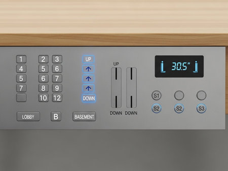 3d rendering of a control panel of a kitchen microwave oven with buttons