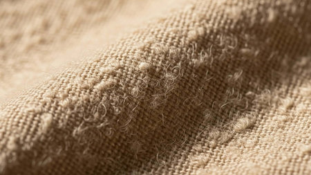 Close-up of beige fabric texture. Abstract background. Macro
