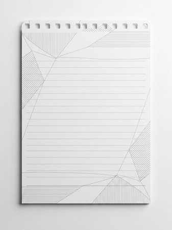 notebook with lines and dots on a white background. 3d rendering