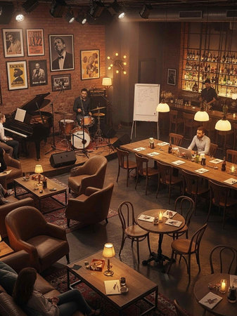 The interior of the bar in Barcelona.の写真素材