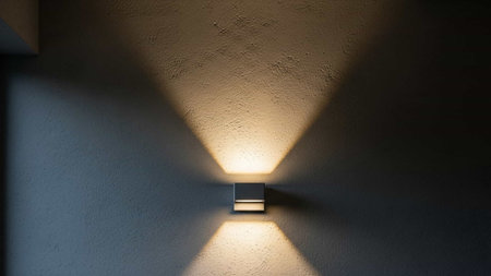 3d rendering of a wall lamp in a room with a concrete wall