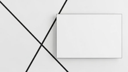 Blank white box mockup on black and white background. 3D rendering illustration