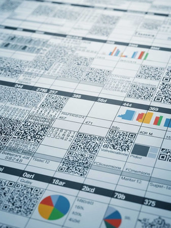Close-up of financial charts and graphs on a table. Business concept