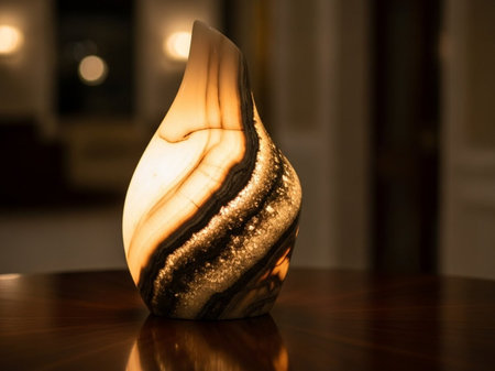 A closeup shot of a ceramic vase with a blurred backgroundの写真素材