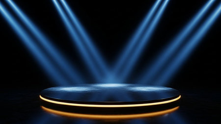 3d render of podium for product presentation. Abstract minimal background.