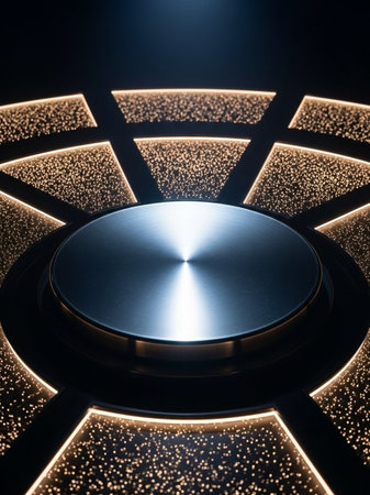Circle of light on the stage. Abstract background. 3d rendering