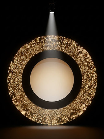 Spotlight in a dark room. 3d rendering, 3d illustration.