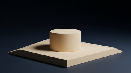 3d render of podium for product presentation. Minimal style.