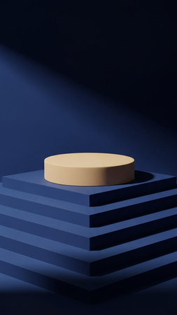 3d render, abstract minimal scene with geometric shapes, podium for product presentation