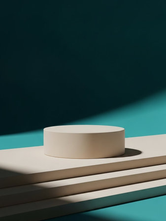 3d rendering of minimal geometric shapes. Glossy podium for your design.