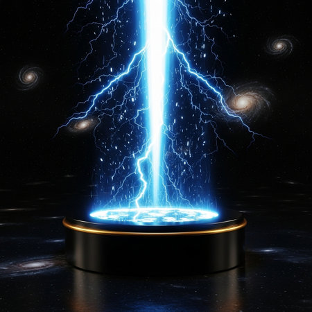 Lightning in the dark, 3d rendering. Computer digital drawing.