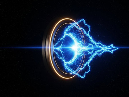 Blue electric lightning on a black background. 3d rendering, 3d illustration.