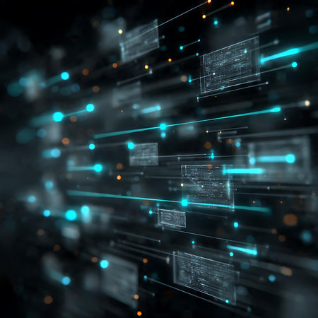 Abstract binary code on the black background. 3d rendering toned image