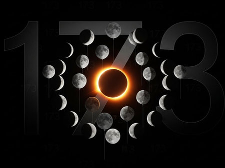 Moon phases and stars on black background.