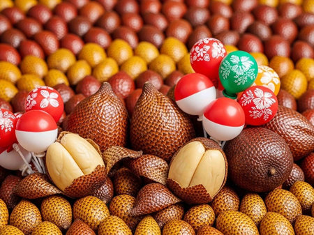 Closeup of a lot of hazelnutsの写真素材