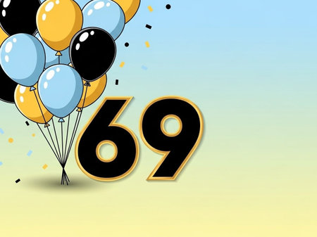 Anniversary celebration background with balloons and confetti. Vector illustration.